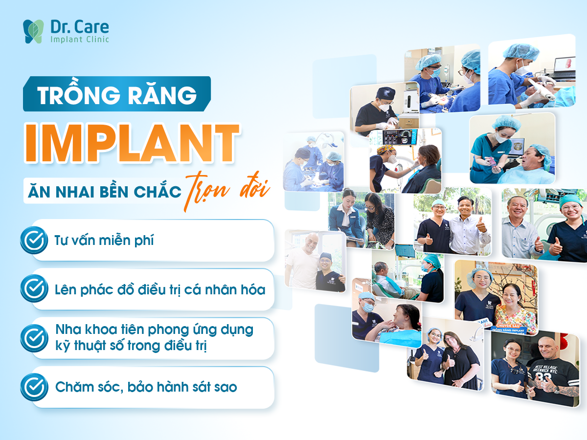 Trồng răng Implant ăn nhai bền chắc trọn đời tại Dr. Care