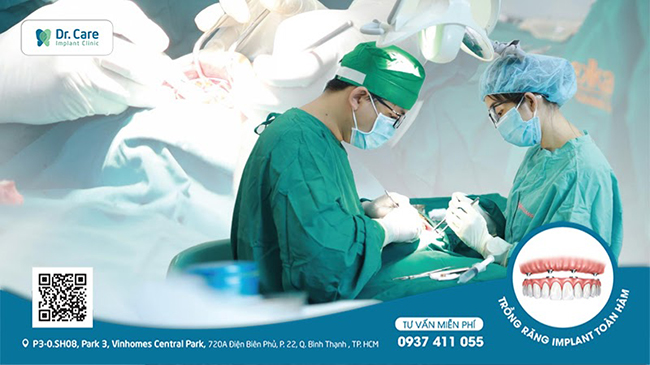 Đội ngũ bác sĩ tại Dr. Care chuyên sâu trồng răng Implant và có trên 10 năm kinh nghiệm và từng thực hiện hàng ngàn ca trồng răng Implant thành công