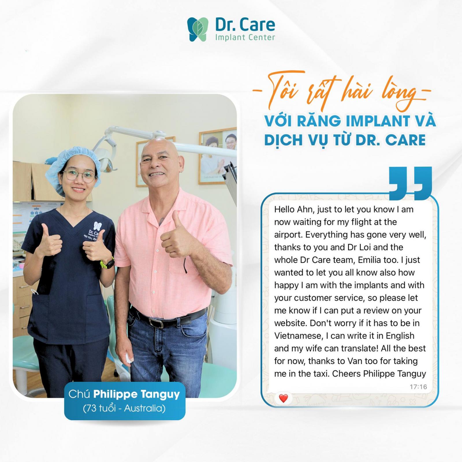 khách hàng trồng răng Implant tại nha khoa Dr. Care