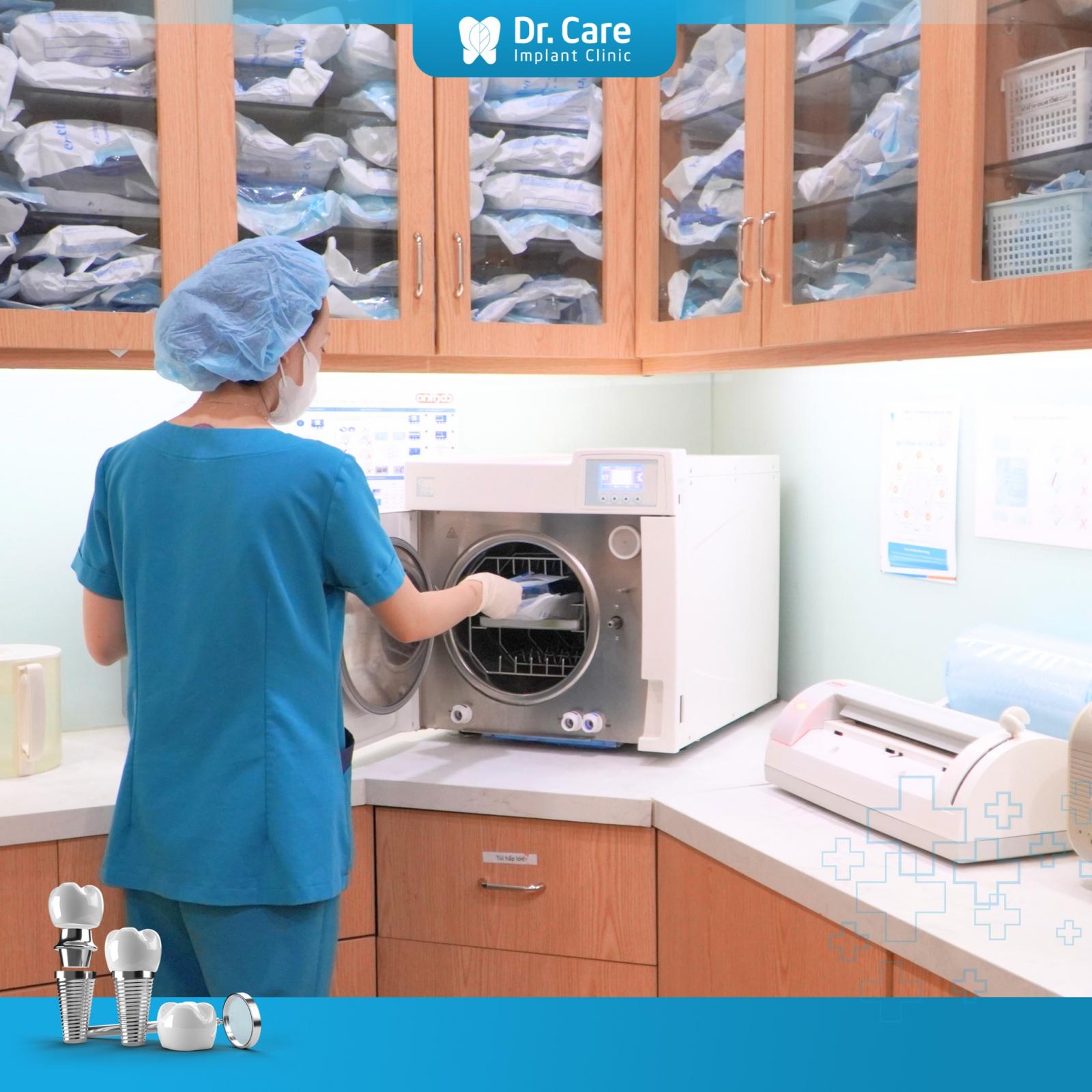 Dr. Care đạt tiêu chuẩn vô trùng trong cấy ghép Implant