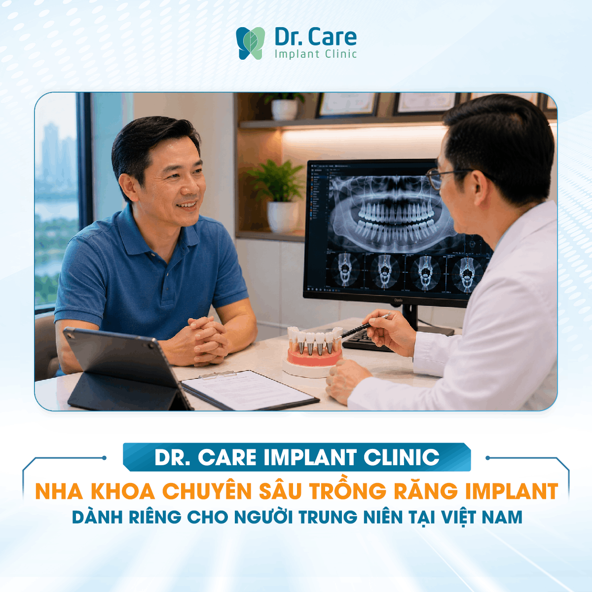 Dr. Care Implant Clinic consultation for international implant patient