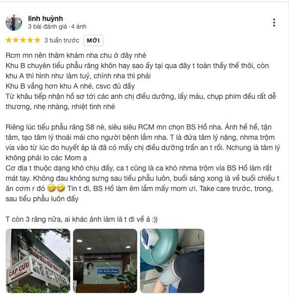 review Bệnh viện Răng Hàm Mặt Trung ương TP.HCM
