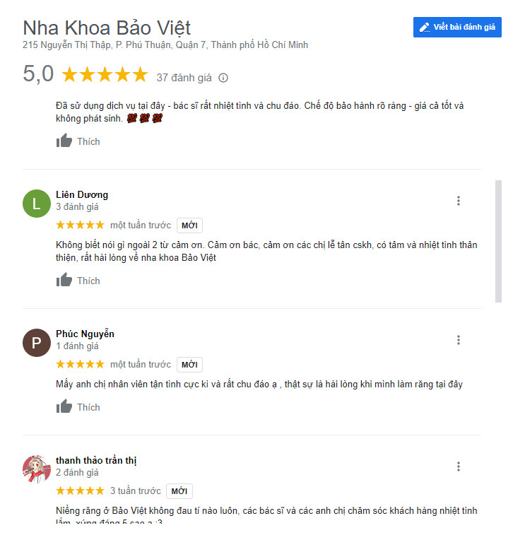 review Nha khoa Bảo Việt