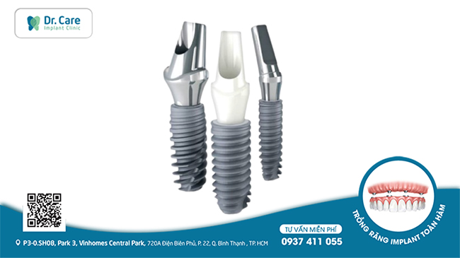 Trụ Implant ETK Active có kết nối trụ với abutment dạng côn thuôn