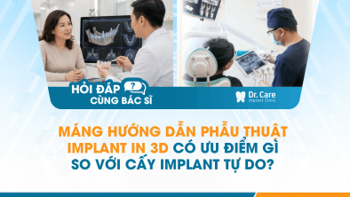 [Hỏi đáp bác sĩ] - Máng hướng dẫn phẫu thuật Implant in 3D có ưu điểm gì so với cấy Implant tự do?