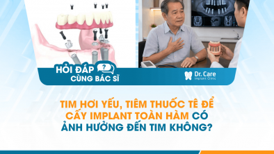 [HỎI ĐÁP BÁC SĨ]: Tim hơi yếu, tiêm thuốc tê để cấy Implant toàn hàm có ảnh hưởng đến tim không?
