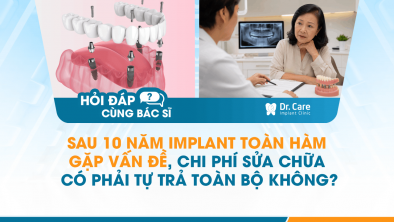 [HỎI ĐÁP BÁC SĨ]: Sau 10 năm Implant toàn hàm gặp vấn đề, chi phí sửa chữa có phải tự trả toàn bộ không?