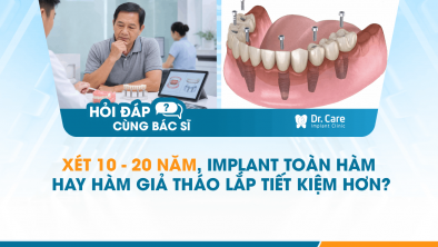 [HỎI ĐÁP BÁC SĨ]: Xét 10–20 năm, Implant toàn hàm hay hàm giả tháo lắp tiết kiệm hơn?