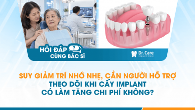 [HỎI ĐÁP BÁC SĨ]: Suy giảm trí nhớ nhẹ, cần người hỗ trợ theo dõi khi cấy Implant có làm tăng chi phí không?