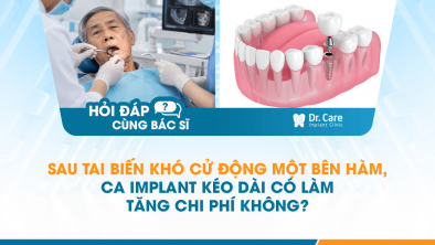 [HỎI ĐÁP BÁC SĨ]: Sau tai biến khó cử động một bên hàm, ca Implant kéo dài có làm tăng chi phí không?