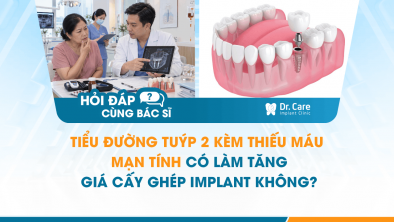 [HỎI ĐÁP BÁC SĨ]: Tiểu đường tuýp 2 kèm thiếu máu mạn tính có làm tăng giá cấy ghép Implant không?