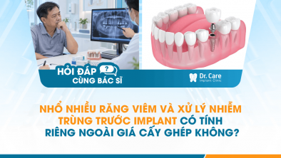 [HỎI ĐÁP BÁC SĨ]: Nhổ nhiều răng viêm và xử lý nhiễm trùng trước Implant có tính riêng ngoài giá cấy ghép không?