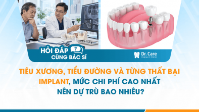 [HỎI ĐÁP BÁC SĨ]: Tiêu xương, tiểu đường và từng thất bại Implant, mức chi phí cao nhất nên dự trù bao nhiêu?