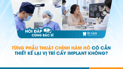 [HỎI ĐÁP BÁC SĨ]: Từng phẫu thuật chỉnh hàm hô có cần thiết kế lại vị trí cấy Implant không?