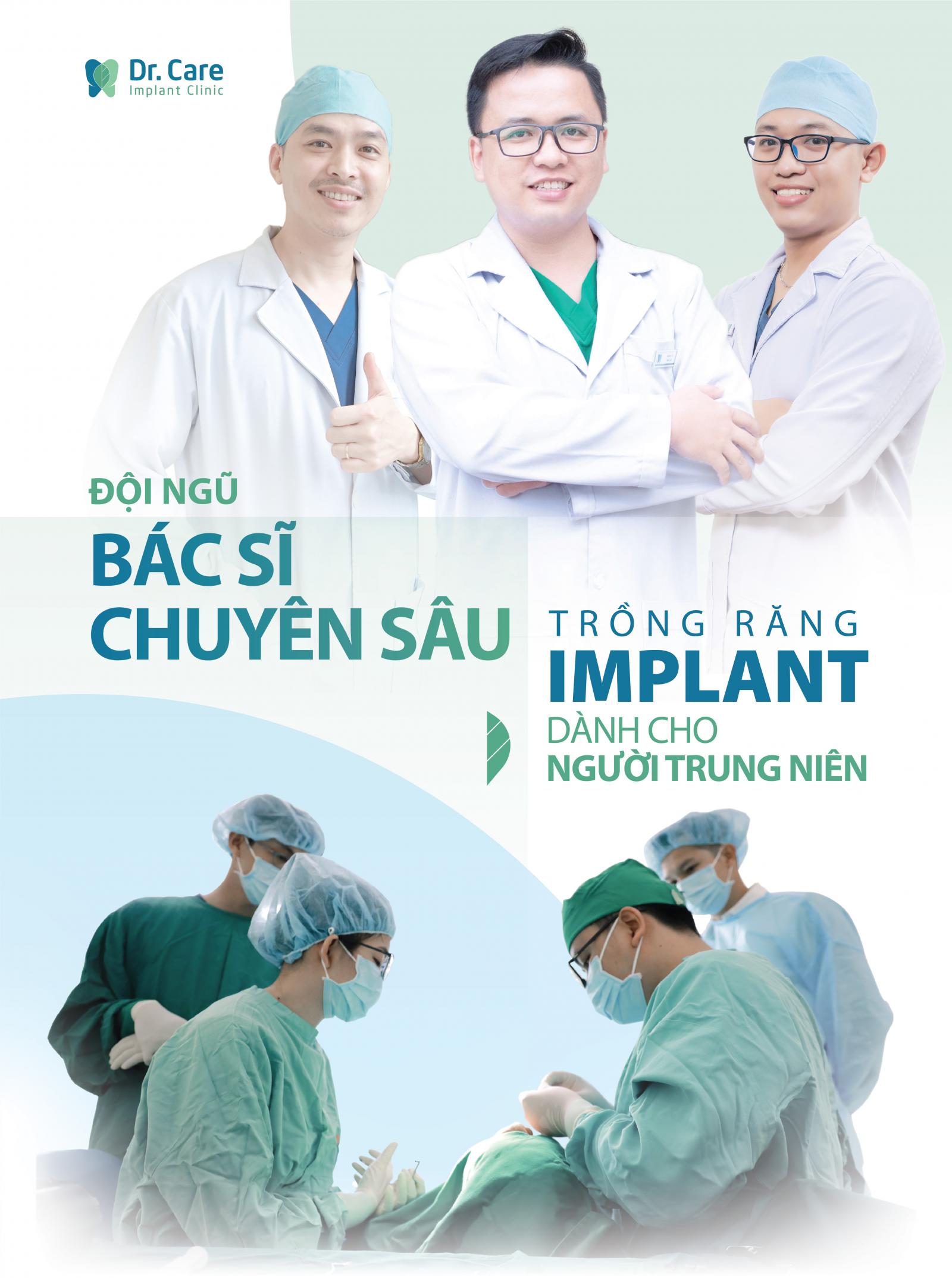 nha khoa Dr. Care luôn chú trọng xây dựng đội ngũ bác sĩ chuyên sâu trồng răng Implant. 
